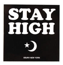 SSUR NY Stay High Star Moon Black White Vinyl Graphic Skateboarding Sticker 2x2 - £2.87 GBP