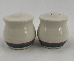 Pfaltzgraff Juniper Salt &amp; Pepper Shakers 3 hole &amp; 4 hole Teal Rose Made... - £11.66 GBP