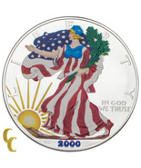 2000 Peint Marche Liberty Argent 1 OZ American Eagle W / Boite - €65,51 EUR