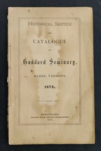 1872 antique GODDARD SEMINARY barre vt CATALOG students courses tuition ... - £69.34 GBP