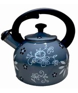 Temptations By Tara 2.3 Qt Old World Tea Kettle Teapot Floral Pattern - $24.49