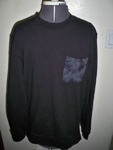 Men&#39;s On The Byas Black Crew Fleece Pullover Sweatshirt Tie Dye Pocket New $49 - £27.48 GBP