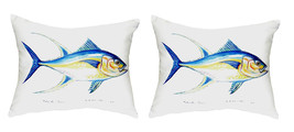 Pair of Betsy Drake Tuna No Cord Pillows 15 Inch X 22 Inch - £62.94 GBP