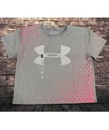 Under Armour Girls Youth Gray Logo Crop T-shirt Top Size Extra Large NEW - £15.59 GBP