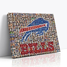 Buffalo Bills Mosaic Print Art Designed Using over 100 of the Best Bill ... - £34.56 GBP+