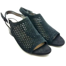 Franco Sarto Women&#39;s Sandal Size 8.5 M Monaco2 Dress Black Shoes Leather - £25.47 GBP