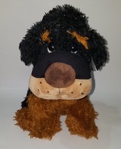 Fine Toy Black Brown Puppy Dog Plush 14" Stuffed Animal Toy Lovey Black Collar - $34.60