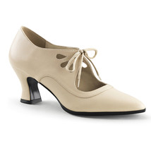 Women&#39;s Vintage Renaissance Victorian Era Cream Low Heel Costume Shoes V... - £44.05 GBP