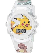 NEW Pokemon Pikachu Digital LCD Quartz Watch w/ Flashing LED Lights whit... - £7.80 GBP