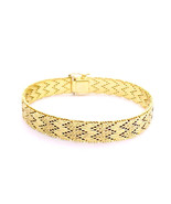 Fine ITALIAN 14K GOLD on STERLING Silver BRACELET - Designer signed - 29... - £90.43 GBP