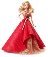Holiday Barbie Doll 2014 in Posh Princess Red and Gold Satin Gown, Mattel - £43.49 GBP