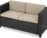 Christopher Knight Home Puerta Outdoor Wicker Loveseat with Cushions, Da... - $667.99
