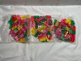 Lot 3 Bags Domino Rally Replacement Pieces Multi Color Red Green Yellow Dominoes - $19.35