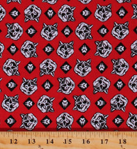 Cotton Cub Scouts Wolf Wolves Paws Red Fabric Print by the Yard D576.35 - £9.55 GBP
