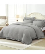 Artall King Comforter Set Reyna Ruffled Comforter Sets 3 Pieces (1, Ligh... - $64.99