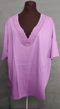 Anthony Richards Womens Purple Eyelet Blouse Tunic Top Short Sleeve Size... - $19.95