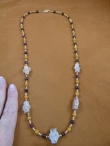 CR510-6 Fairy Stone CHRISTIAN 5 CROSS Lucky Crystal 28&quot; Mookaite jasper necklace - £96.87 GBP