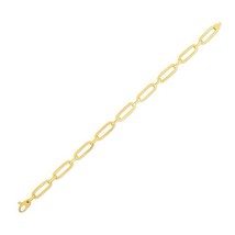Size: 7.25 - 14k Yellow Gold 7 1/4 inch Bombay Paperclip Chain Bracelet - $12,768.72 MXN