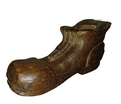 Vintage Handcrafted Wood Shoe/Boot-Holds Glass Votive Candle - Made in S... - $20.00
