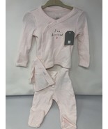 Baby GAP Pink&amp; White Striped I ‘ve Arrived Matching Outfit &amp; Hat New Wit... - $47.39 CAD