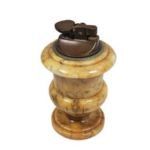 Vtg Nora Fenton Marble Cigarette Table Lighter Mid Century Modern Brown 5&quot; Swirl - £52.54 GBP