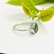 Moss Agate Promise Ring, Tiny Boho Handamde Jewelry, Gift For Girlfriend - £46.99 GBP