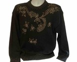 Vintage Regency Collection for Joyce Autumn Sequin Beads Black Sweater L... - $17.70