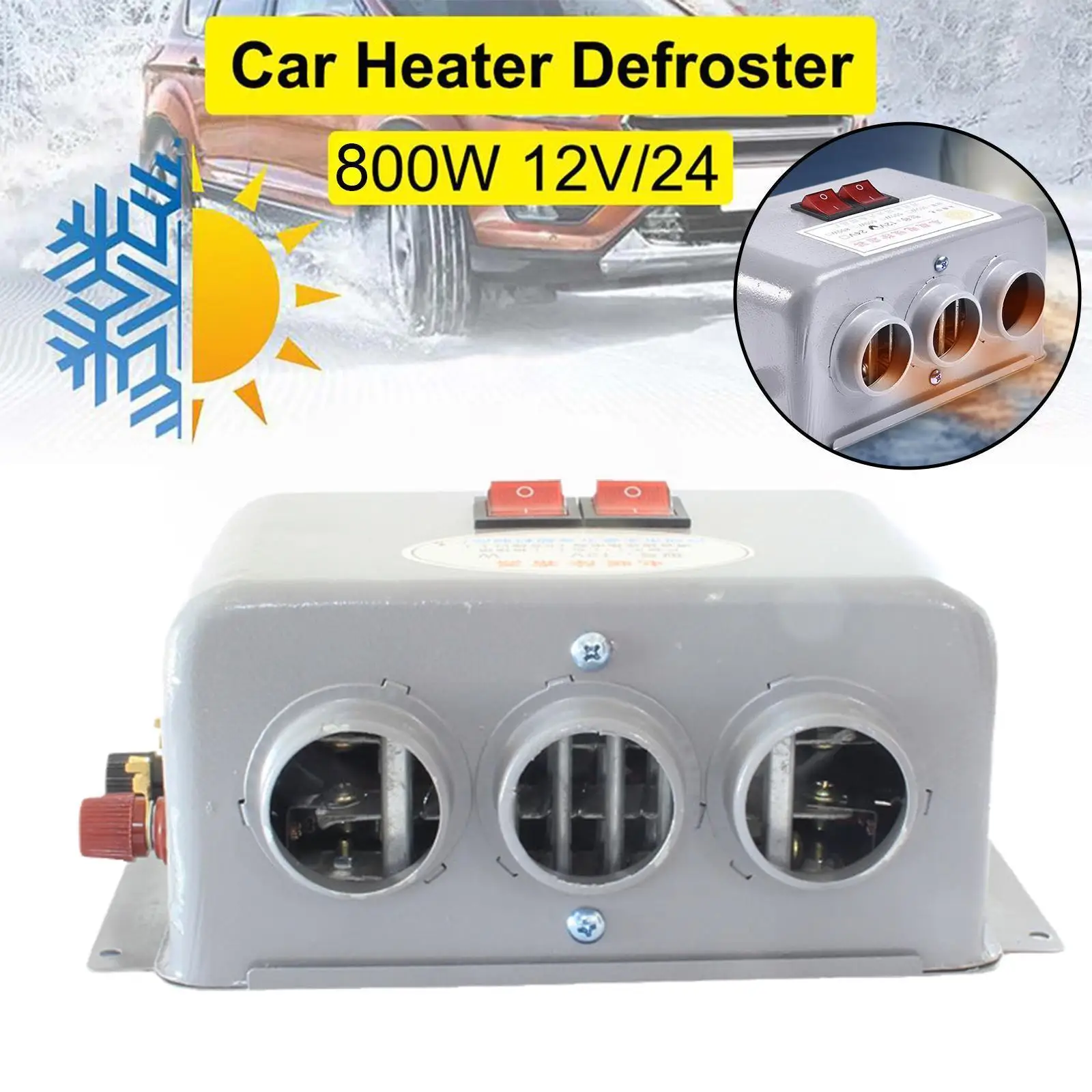 800W 12V 24V Car Heater Electric Cooling Heating Fan Dryer Boat Defogging - £31.83 GBP+