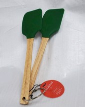 Opalhouse 2pk Silicone Spatulas With Rubber Wood Handles Green BPA Free image 4