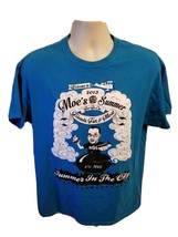 2013 Moes Summer Bar Be Cue Adult Large Blue TShirt - £11.61 GBP