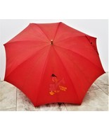 1930 vintage WALT DISNEY PRODUCTIONS UMBRELLA red DONALD DUCK MICKEY MOUSE - £97.74 GBP