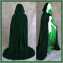 Medieval Gothic Hooded Velvet Cape Cloak 12th Century Clothing 7 Choice Colors image 6