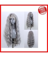 Fashionable Grey Long Curly Lace Front Wig - Comfortable &amp; Lightweight D... - $74.36 CAD