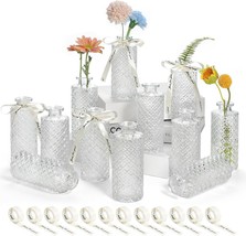 Glass Bud Vases Set Of 12(Flowers Not Included),Small Bud Vases In Bulk,Mini Bud - £24.03 GBP