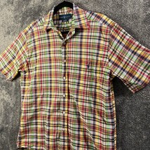 Vintage Ralph Lauren Shirt Mens Small Plaid Blake Colorful Button Up Preppy - $11.73