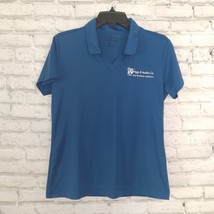 Nike Dri-Fit Womens Polo Golf Shirt Size Medium Blue Polo Briggs Veselka CPA&#39;s  - £12.65 GBP