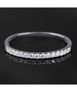 Womens 1/6 CT Stackable Wedding BAND Anniversary RING CZ White Gold Over... - €31,27 EUR