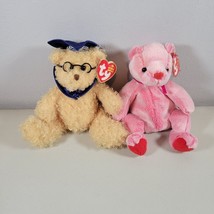 Ty Plush Bear Lot Graduation Plush Teddy Bear and Romance Bear - £10.44 GBP