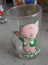 Vintage 1976 Peanut Butter Glass Cartoon Character - Porky Pig  - $18.81