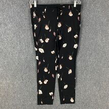 Jules Leopold Pants Women&#39;s Medium Rayon Blend Stretch Floral Black M - $255.71 MXN