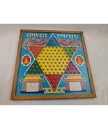 Vintage Transogram Chinese Checkers Framed Board Game w/ Checkerboard ba... - $23.60 CAD