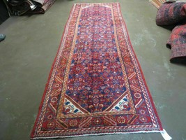 3&#39; 6&quot; X 10&#39; 4&quot; Antique Handmade India Floral Oriental Wool Runner Rug # 128 - £789.96 GBP