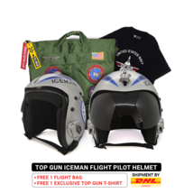 1 Pcs Top Gun Iceman Flight Helmet Pilot Aviator USN Navy Movie Prop - £312.42 GBP