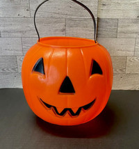 1980 Empire Blow Mold Halloween JOL Pumpkin Trick Treat Candy Bucket Pail - £11.02 GBP