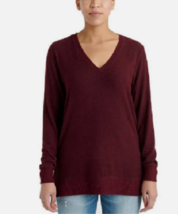 Lucky Brand Ladies&#39; V-Neck Tunic Long Sleeves Pullover Sweater Wine Small - NWT - £14.85 GBP