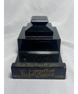 Pre War 1933 Black Marble Inkwell Desktop Stand German Wedding Gift Lift... - £196.87 GBP