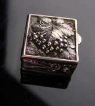 Antique RING Box - sterling Wedding box - Miniature snuff Casket -  Italian grap - £107.91 GBP