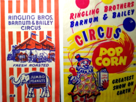 Ringling Brothers Barnum &amp; Bailey Circus Bags Vintage Peanuts Pop Corn Elephant - $9.00