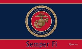 Semper Fi Emblem Flag - 3x5 Ft - £15.97 GBP