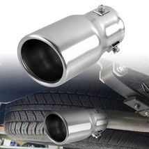 Silver Round Shape Car Exhaust Muffler Tip Straight Pipe 63mm 2.5‘’ Inlet - £15.04 GBP